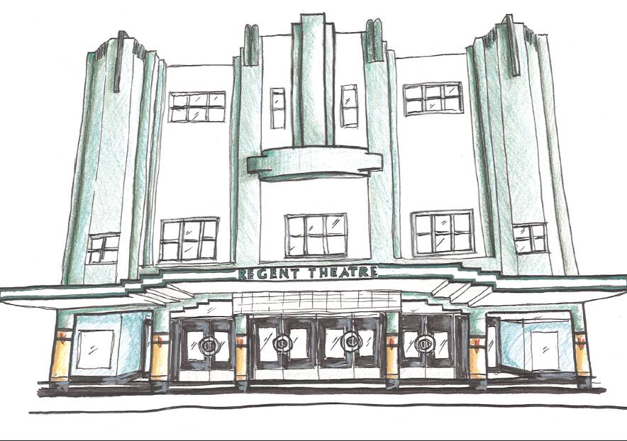 An artists impression of the Regent before it was patinted green.