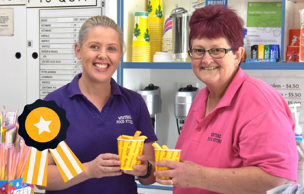 Tracy Sullivan and Carol Cottee of West End Food Store were pleased to hear that the community named their chips as the best in town. Photo: Jay-Anna Mobbs