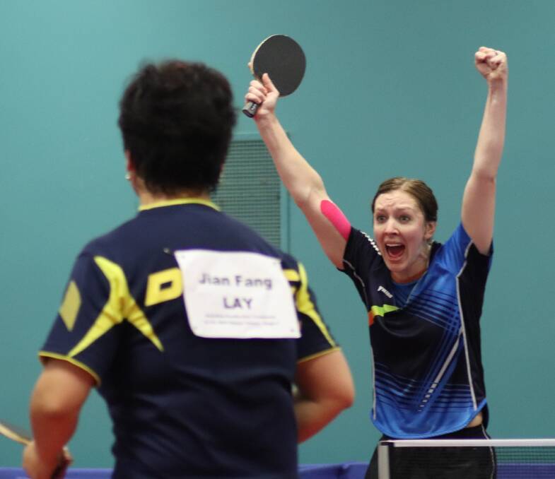 JOY: The moment Michelle knew she'd qualified for the Olympic team in 2020. Photo: Table Tennis Australia