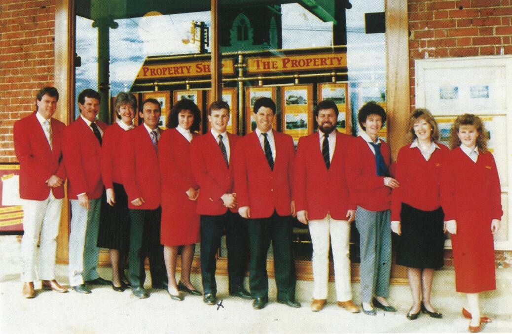 1990: The Property Shop team from the 90's included Andrew Palmer and Hugh Bateman (middle) and June Lewis (second from the right). Image: SUPPLIED
