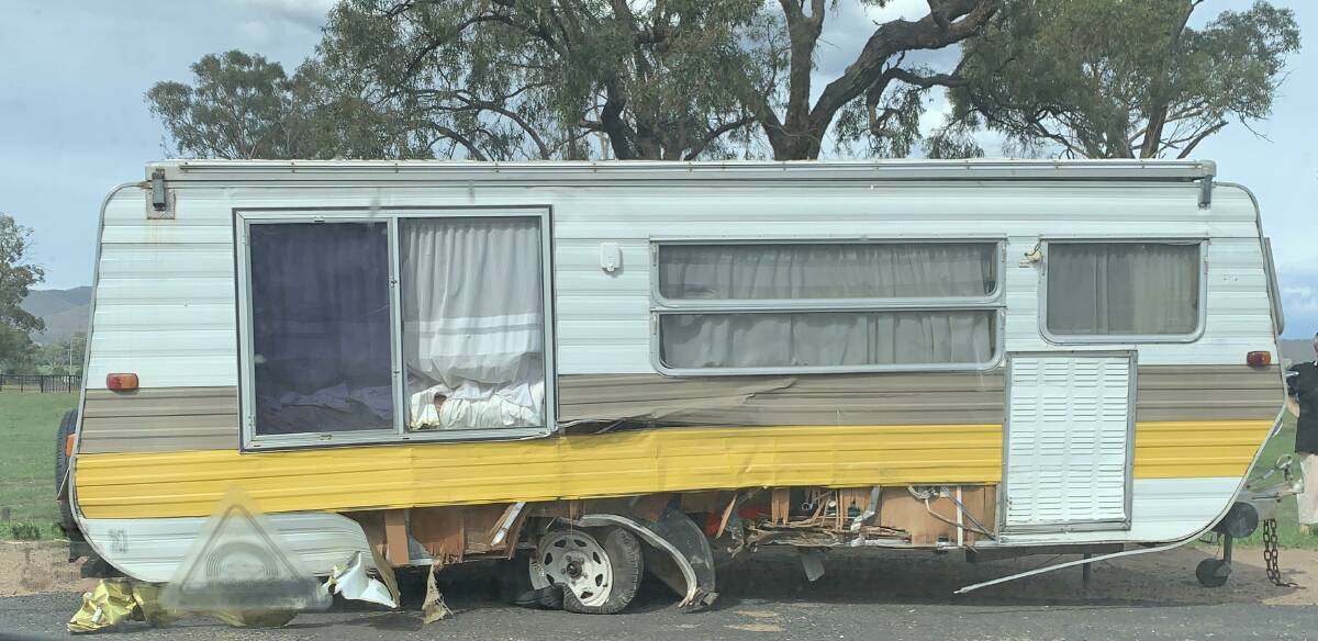 This caravan was involved in the accident.