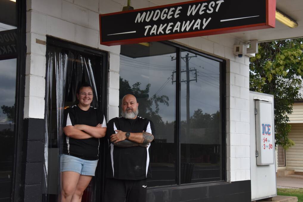 CAN I TAKE YOUR ORDER?: Mick and Sam Cussen at the shop on Monday. Photo: Jay-Anna Mobbs