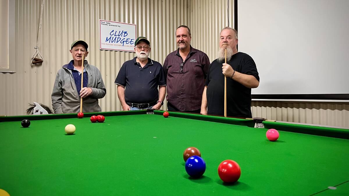 NEW TABLE: The new pool table was being put to good use with plans for a region-wide Men's Shed comp. Photo: Benjamin Palmer