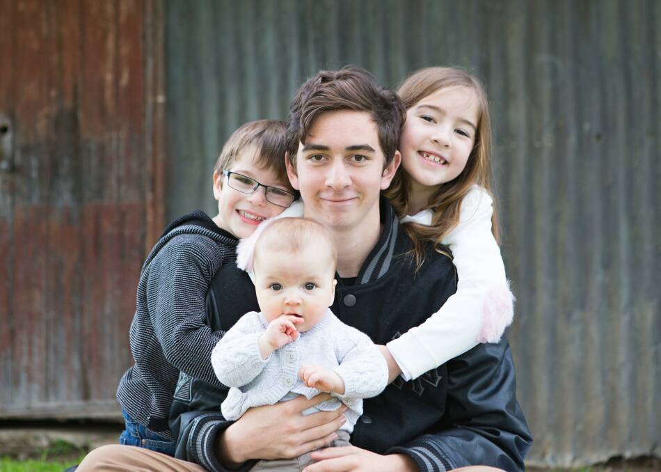 Natan with his siblings Harry, Mollie and Gus. Photo: Alison B Photography.