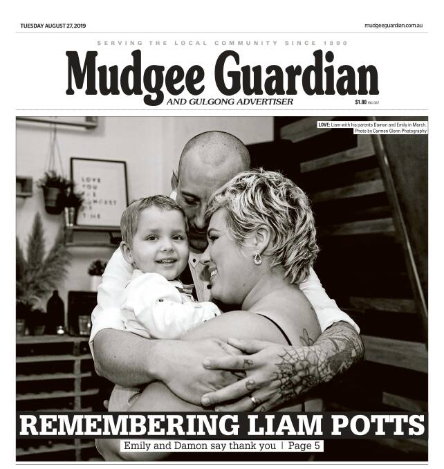 The cover of the Mudgee Guardian, Tuesday, August 27, 2019.