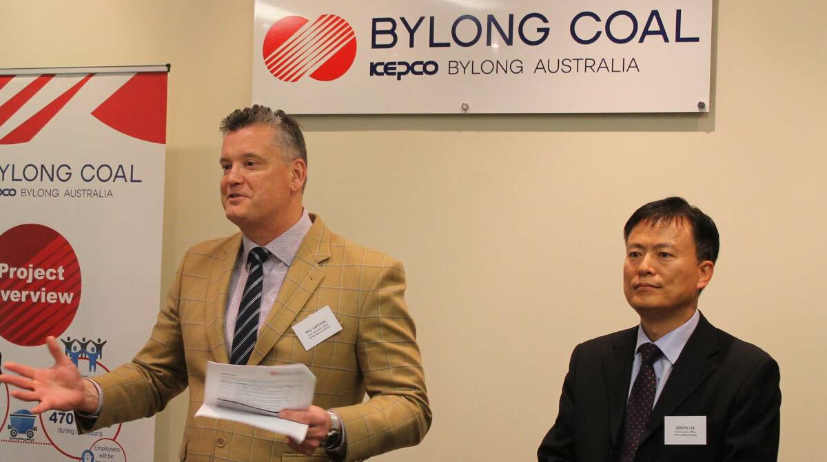 KEPCO Bylong Australia COO Bill Vatovec and CEO Mr Jongseop Lee, pictured at the official opening of their Mudgee Community Information Centre.