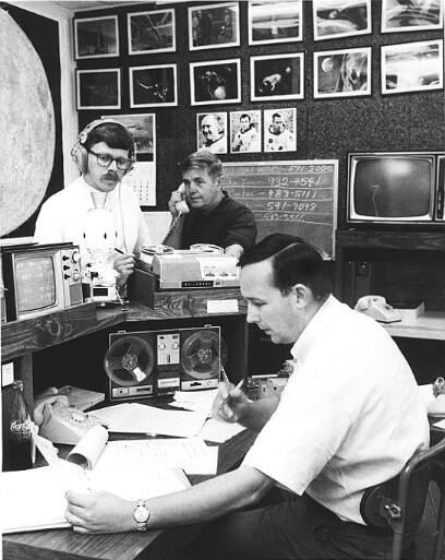Ed DeLong (left) at work with colleagues Billy Ferguson and Al Rossiter.