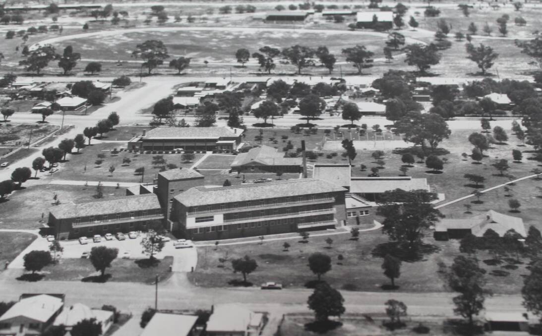This old aerial photo of the Mudgee District Hospital was found in a room that was being cleaned out during the new hospital redevelopment.