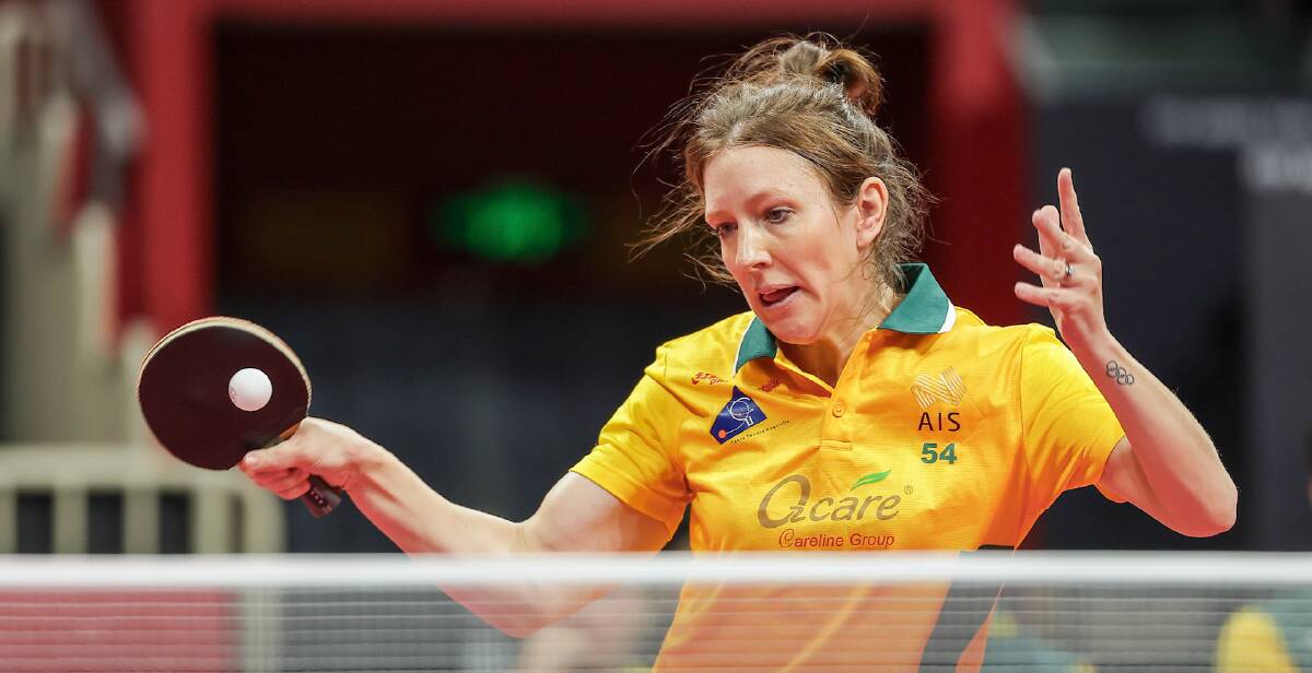 Michelle Bromley competing in China at the International Table Tennis Federation World Cup. Supplied