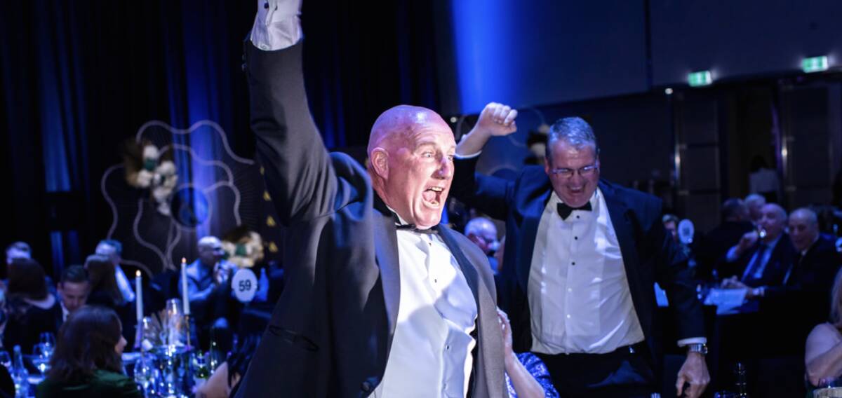 Mark Gallagher can't contain his excitement at the Clubs and Community Awards. Photo: ClubsNSW
