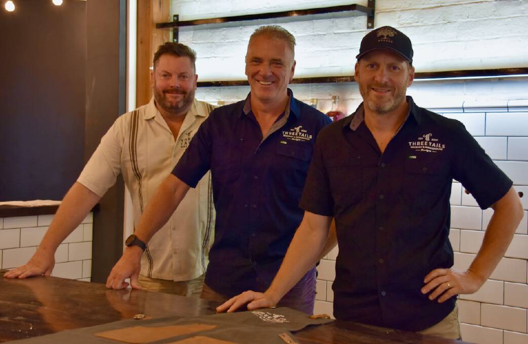 Three amigos: Ned Kelly, John Latta and Mick Ash of Three Tails Brewery.