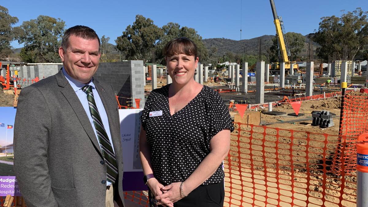 MP, Dugald Saunders at the Mudgee Hospital redevelopment site with the Mudgee Health Service Nurse Manager.