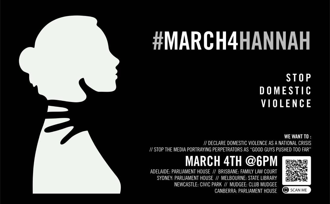 #march4hannah posters will be posted around Mudgee.