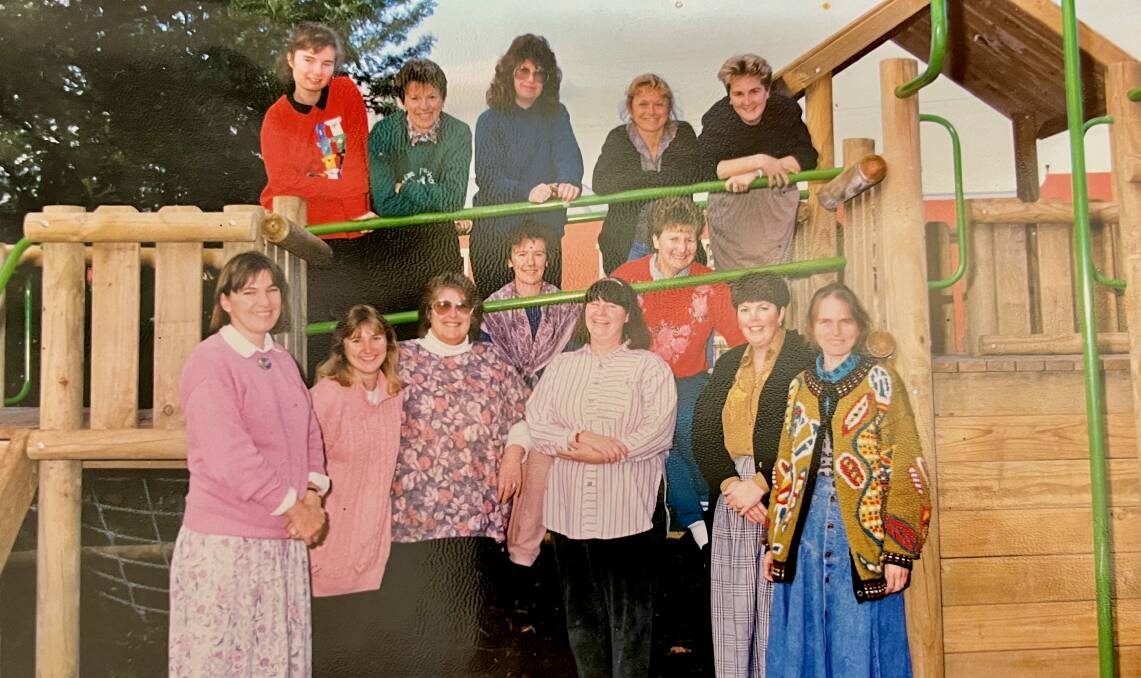 Rosie (far left) with Mudgee Preschool staff in 1990. Supplied