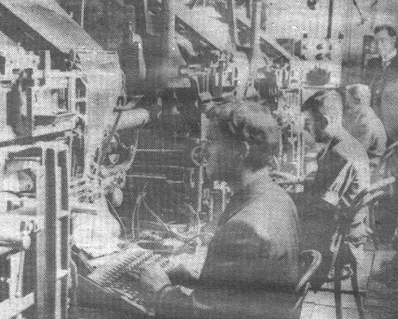 Setting Linotype at the Mudgee Guardian.