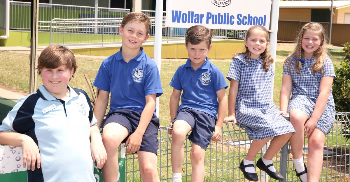 Wollar students: Lachlan Fifield, Cody Frazer, Darby Frazer, Lilee Sansom, Emyleigh Sansom. Photo: www.theschoolphotographer: Seven Hills NSW