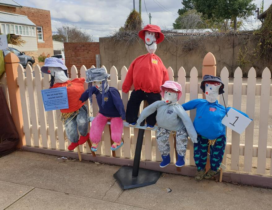 Winning scarecrow in the recycled category entitled Happy Days Bunch, made by the Happy Days Childcare Centre.