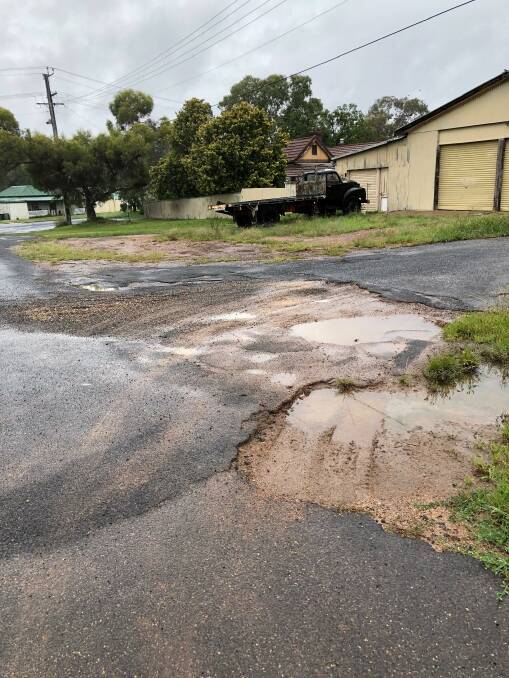 BUSTED: The road in Gulgong before it was repaired. Photo: Joy Harrison