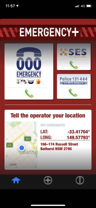LIFE-CHANGER: This free has the ability to pinpoint your location when calling triple-0 to help emergency services find you quicker. Photo: EMERGENCY+ APP