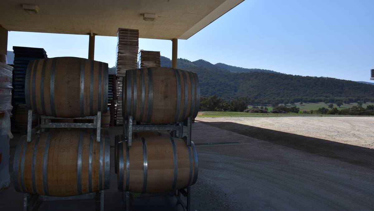 WINE TIME: Barrels of wine at the Gilbert Family Wines estate in Mudgee. Photo: JAY-ANNA MOBBS