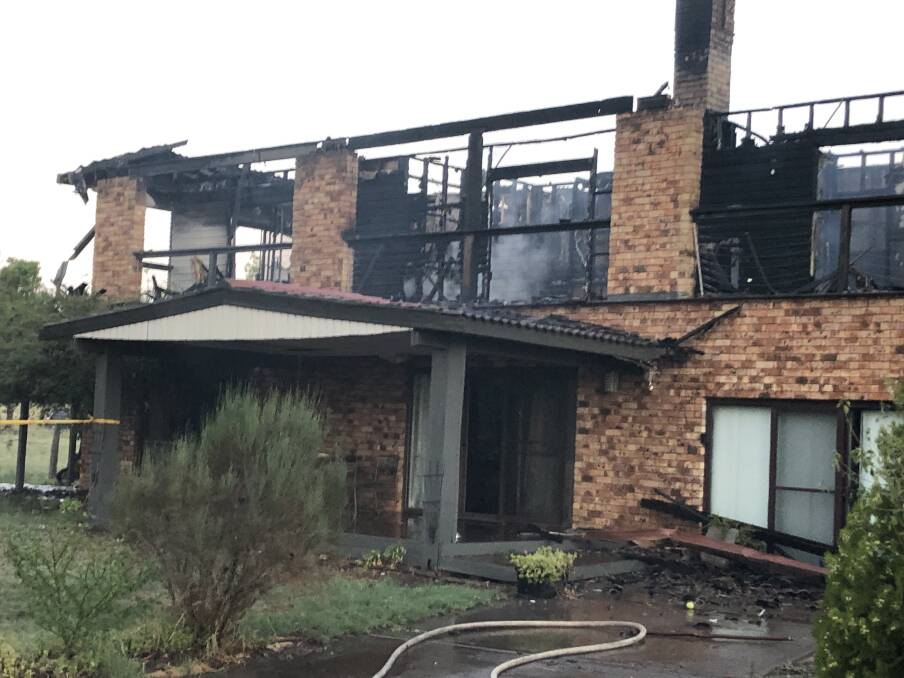 DESTROYED: The top storey of a family home in Milroy was destroyed during an overnight fire. Photo: SUPPLIED