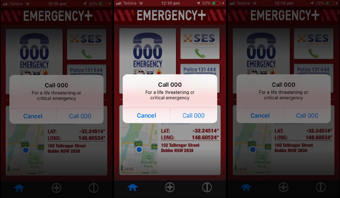 LIFE-CHANGER: This free has the ability to pinpoint your location when calling triple-0 to help emergency services find you quicker. Photo: EMERGENCY+ APP