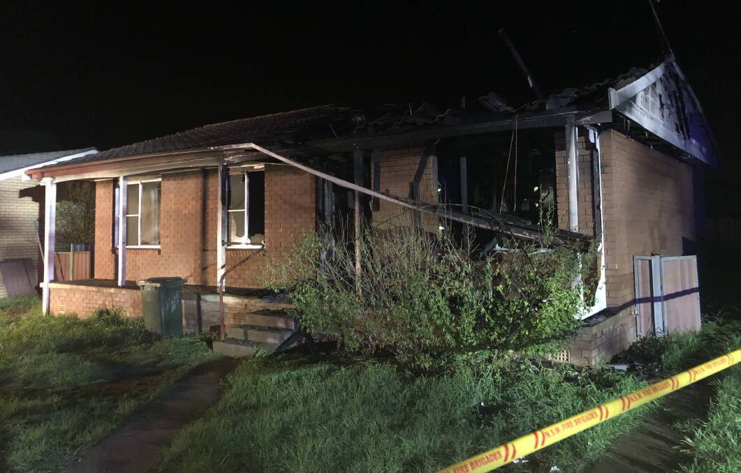 DESTROYED: A family home in Mudgee was left totally destroyed by fire in an overnight blaze. Photo: FILE