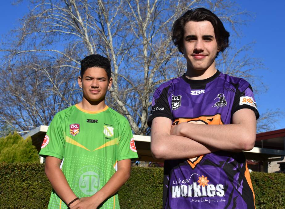 GOING AT IT AGAIN: Lincoln Huia and Hunter McMurtrie will face off in the under-15s grand final at Cowra on Saturday. Photo: Jake Humphreys