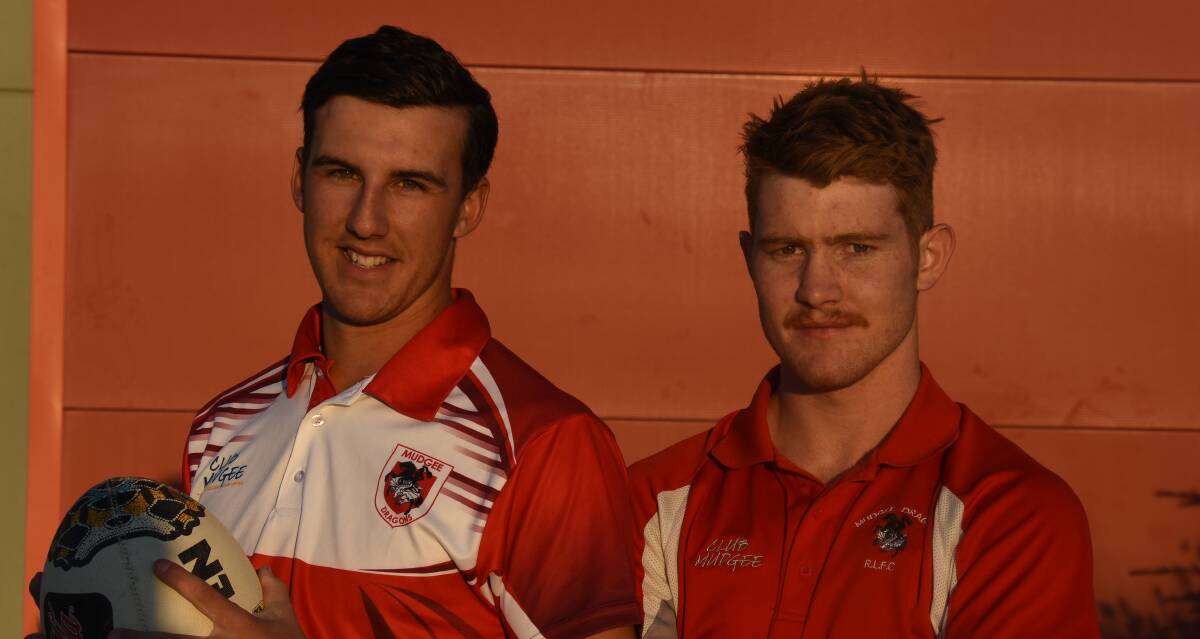 A YOUTHFUL BLEND: Tom Lawson and Jack Beasley are playing crucial roles for the Mudgee Dragons in 2018. 