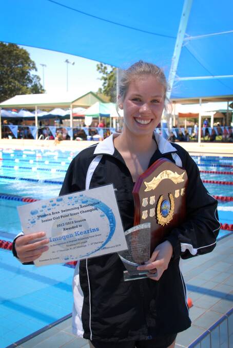 14-year-old Imogen Kearins is the oldest competitor at Mudgee Indoor Swimming.