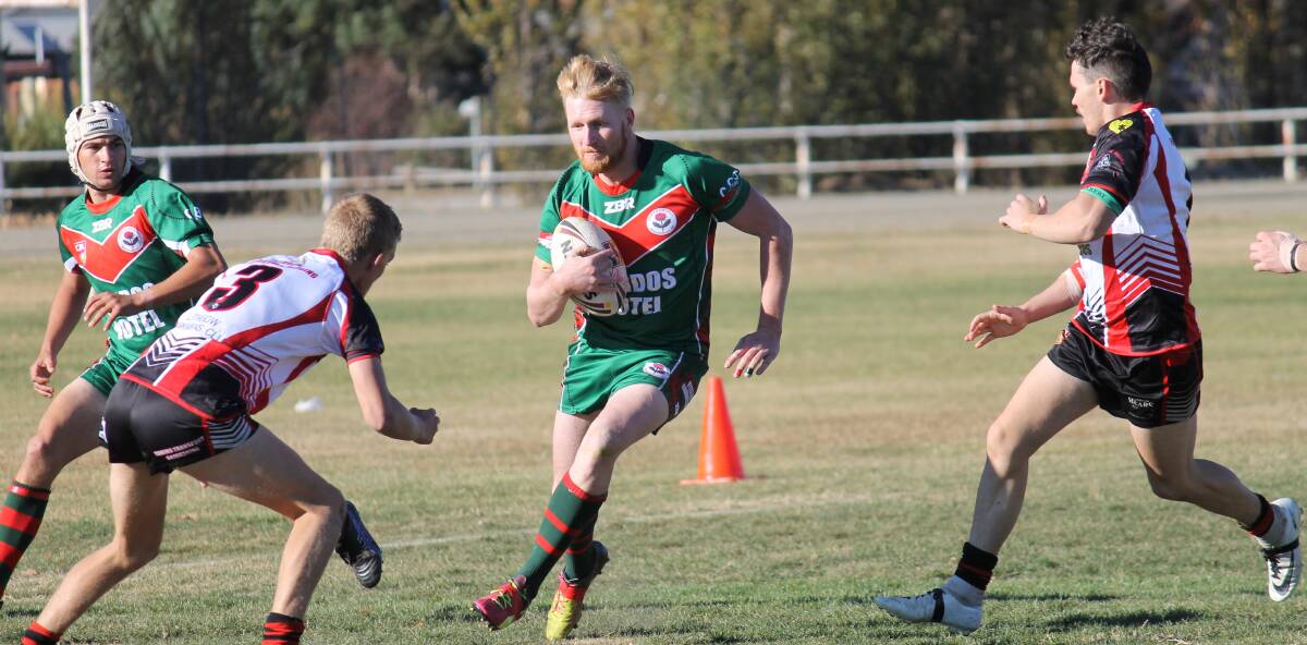BIG RED: Kandos back rower Michael Parsons had to up his workload against the Lithgow Bears on Saturday as the Waratahs were missing several of their key forwards. Photo: John Fitzgerald.