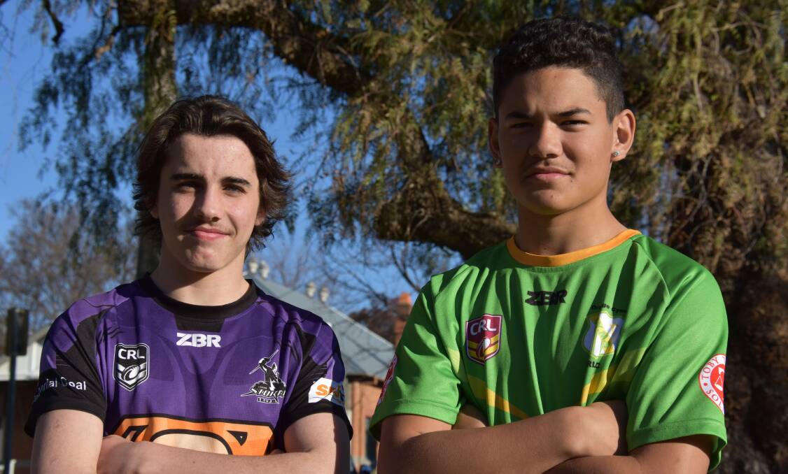 HEAD-TO-HEAD: Mudgee mates Hunter McMurtrie and Lincoln Huia will face off in the under-15s major semi final at Blayney on Saturday. PHOTO: Jake Humphreys