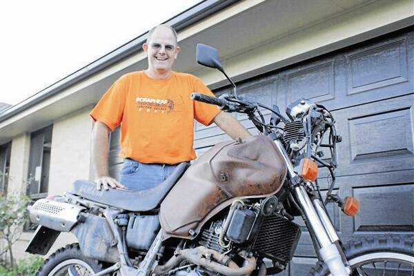 PRIZED POSSESSION: Bill Wilkin with his Yamaha Tenere 660 which he plans to take on the 2013 Scrapheap Adventure Ride.
